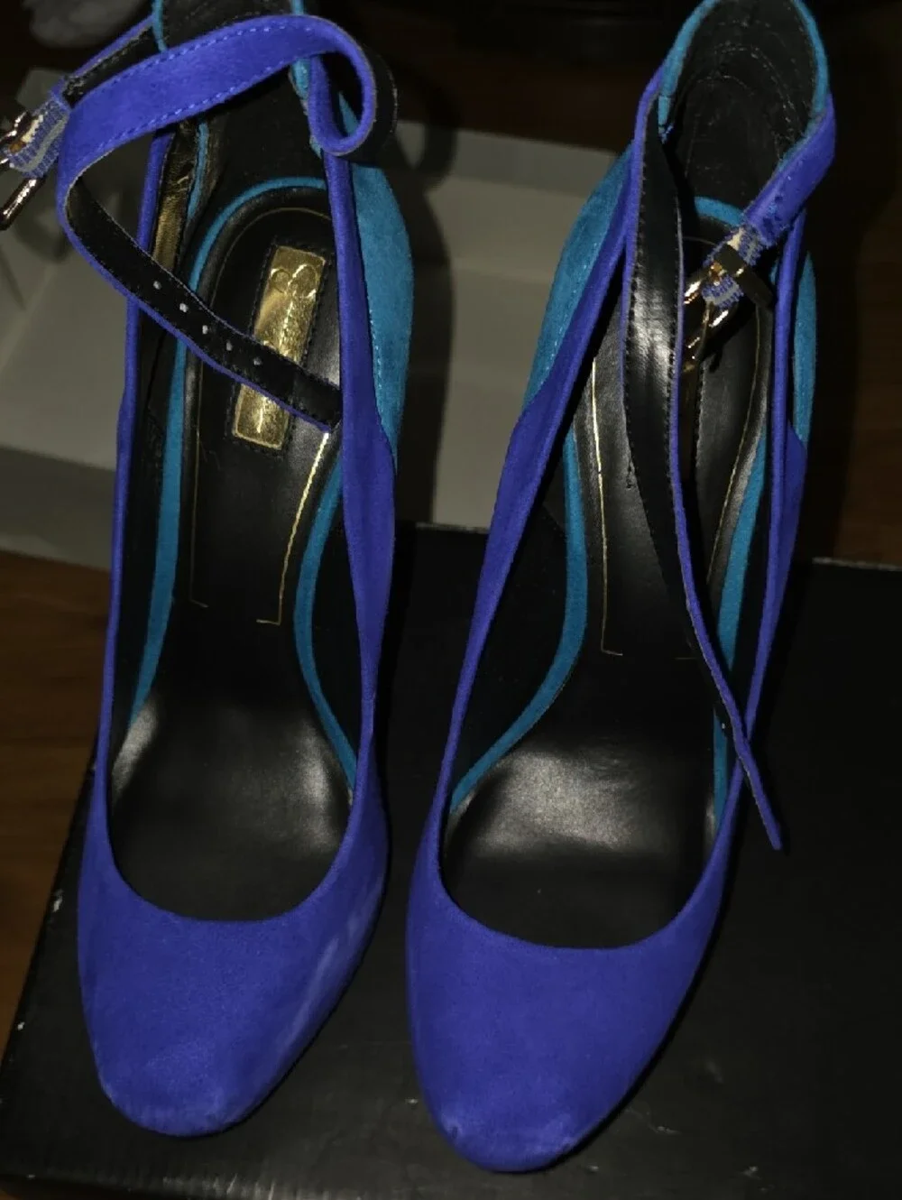 Jessica Simpson Cobalt and Teal Suede High Heel Pumps - Picture 5 of 6